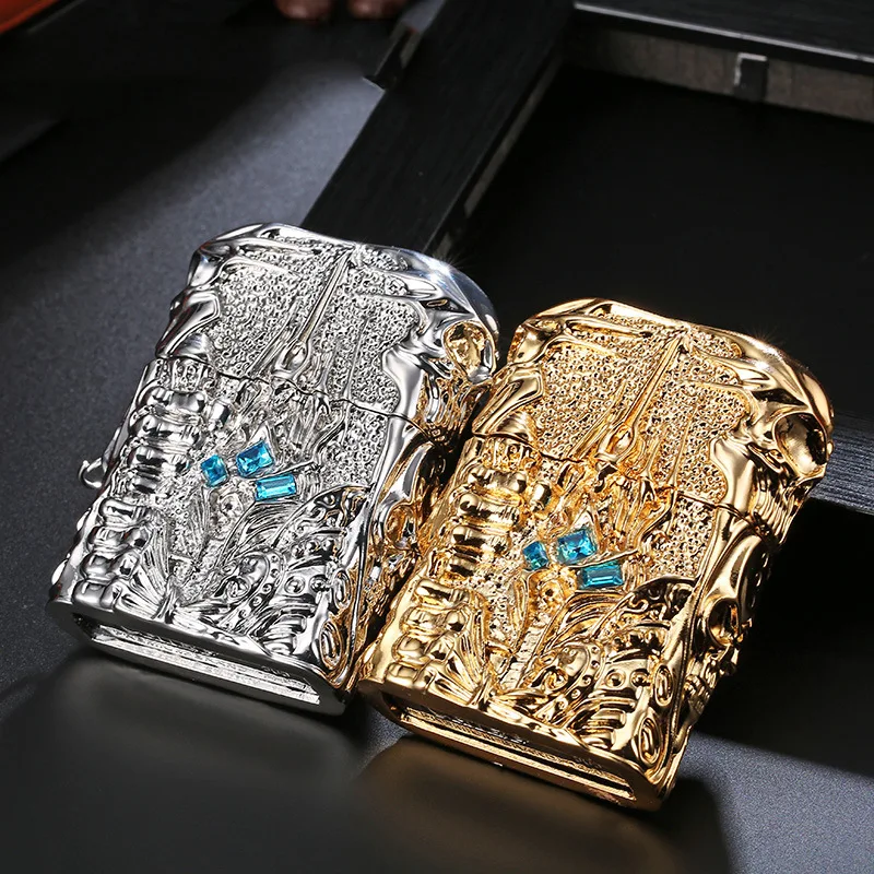 

2022High-Quality New Kerosene Lighter Thickening Aggravating Machine Brass Windproof Creative Personality Men's Collection Gifts