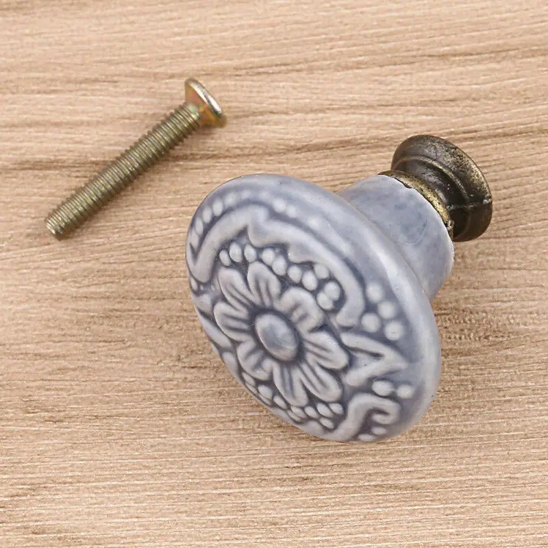 Набор из одной винтажной керамической дверной ручки для шкафа ящика гардероба