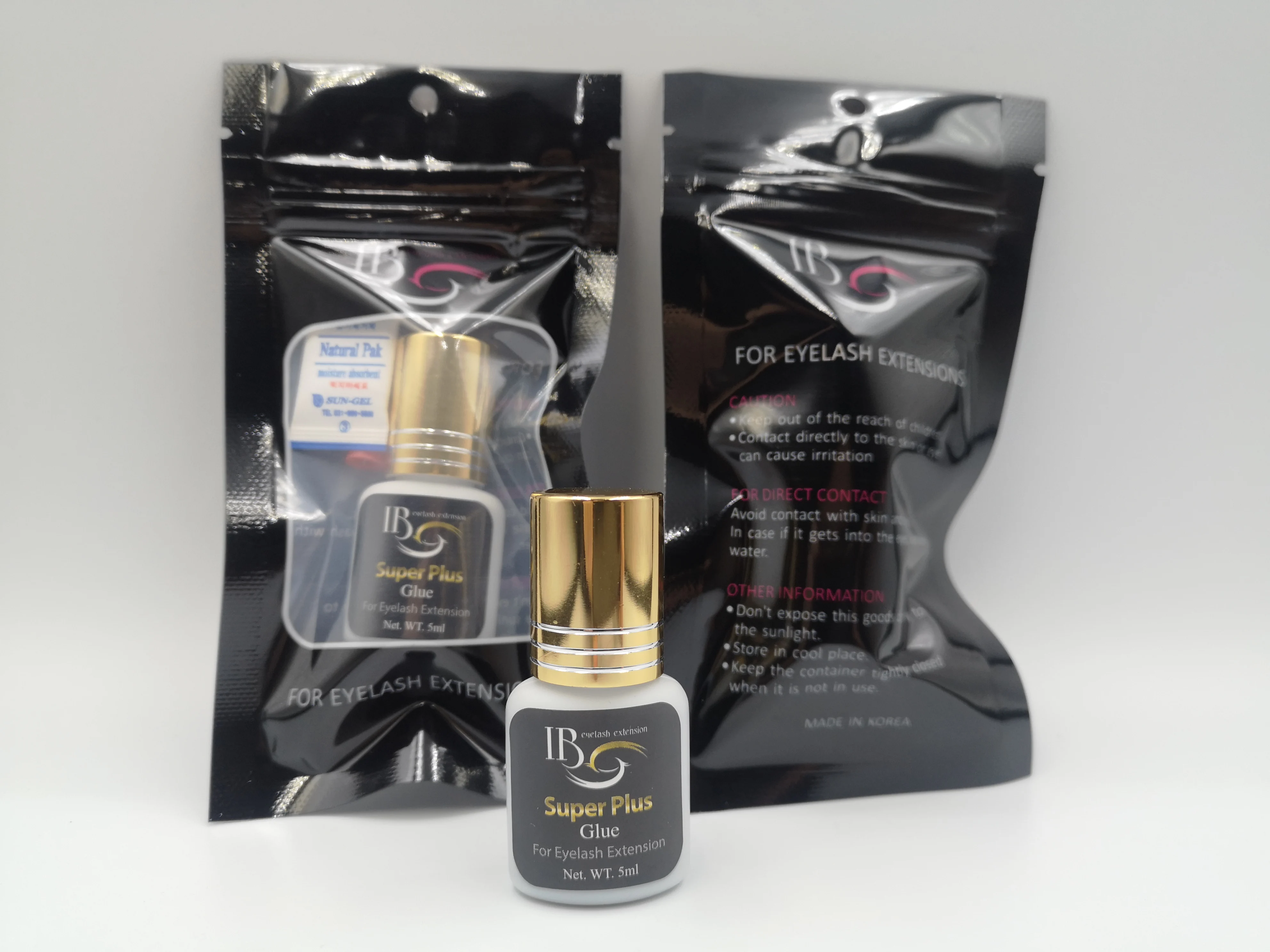 Новое поступление корейский IB ibeauty супер плюс клей для наращивания ресниц черный клей Золотой колпачок 5 мл Быстросохнущий