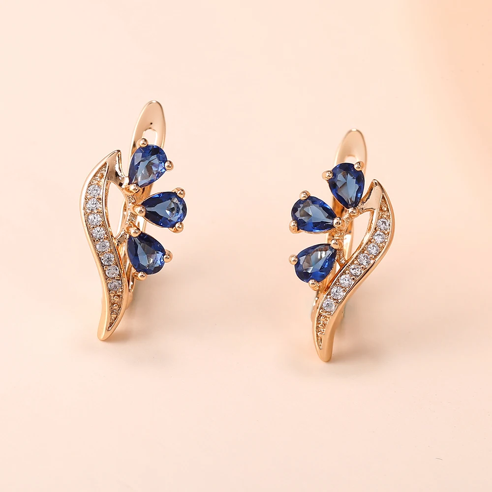 Новые серьги в стиле панк конский глаз натуральный циркон милые висячие подарок