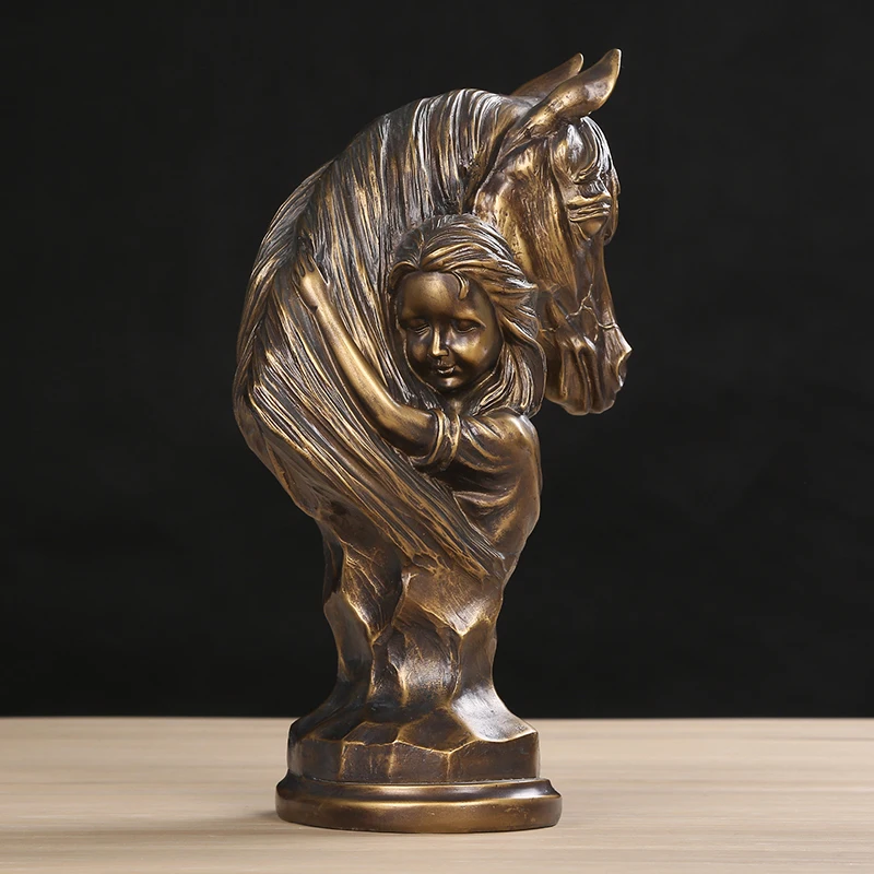 ABSTRACT HORSE BUST SCULPTURE VINTAGE PONY HUG STATUE GIRL HOMETOWN MEMORY ARTWORK NOVELTY DECOR GIFT CRAFT ORNAMENT FURNISHING | Дом и сад