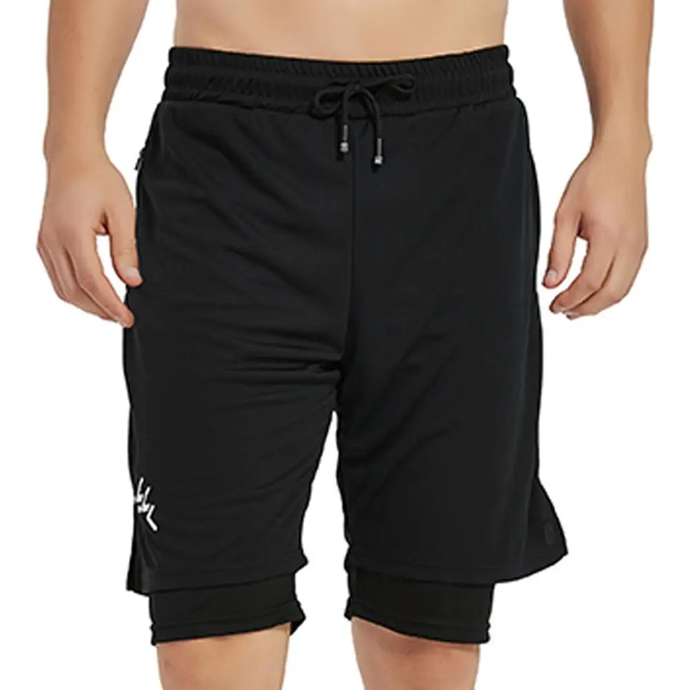 

Outdoor Men's Sports Fake Two-piece Fitness Shorts Summer Loose Men's Quick-drying Plus Size Running Five-point Pants
