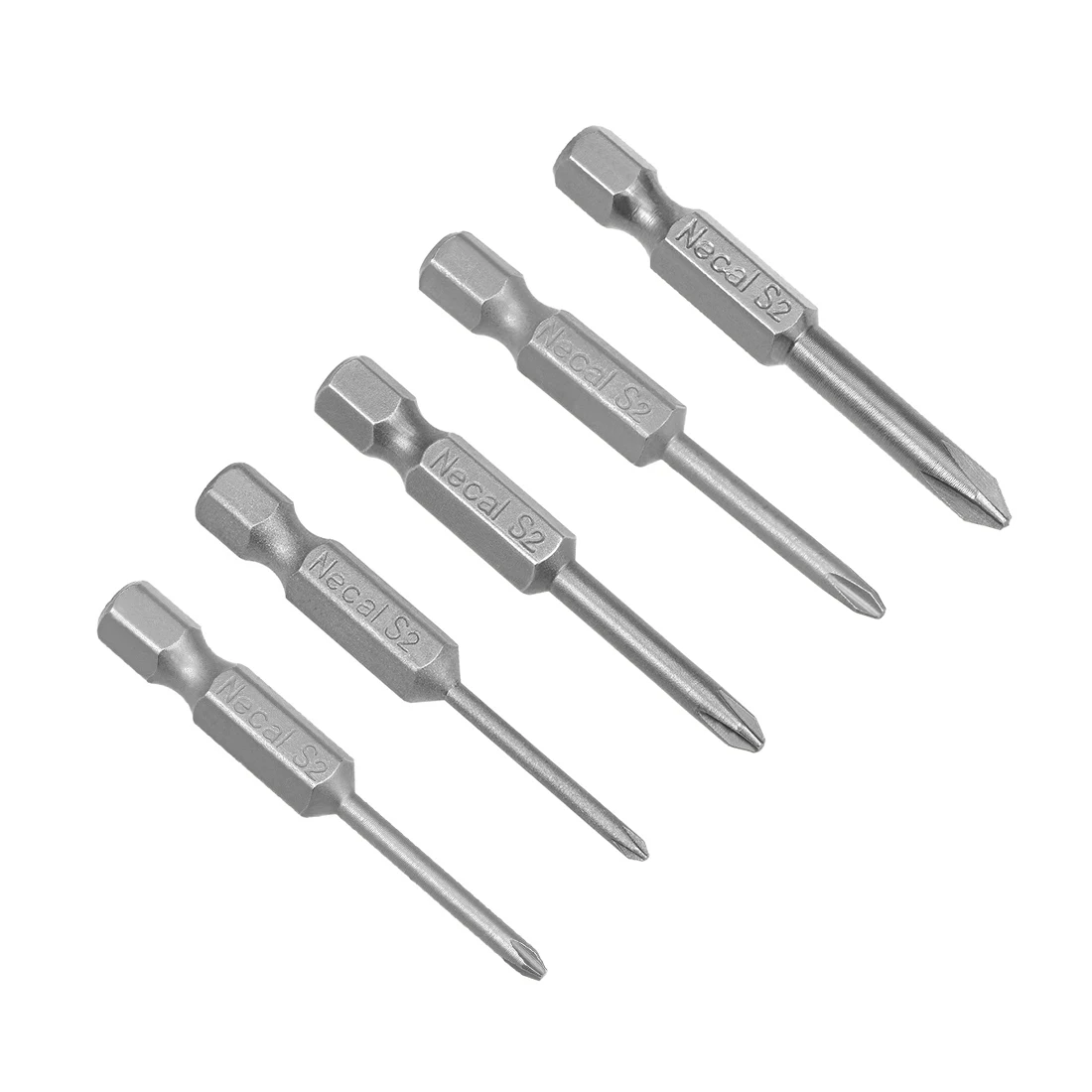 

uxcell Uxcell 5-10Pcs 1/4-Inch Hex Shank 50mm Length Phillips 3PH1/4.5PH1/6PH2 Magnetic Screw Driver S2 Screwdriver Bits