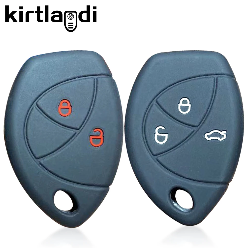 

Kirtlandi 2 3 Buttons Silicone Shell Alarm Cobra for Renault Logan for Malaysia Toyota Truguard VG Remote Key Cover Case Holder