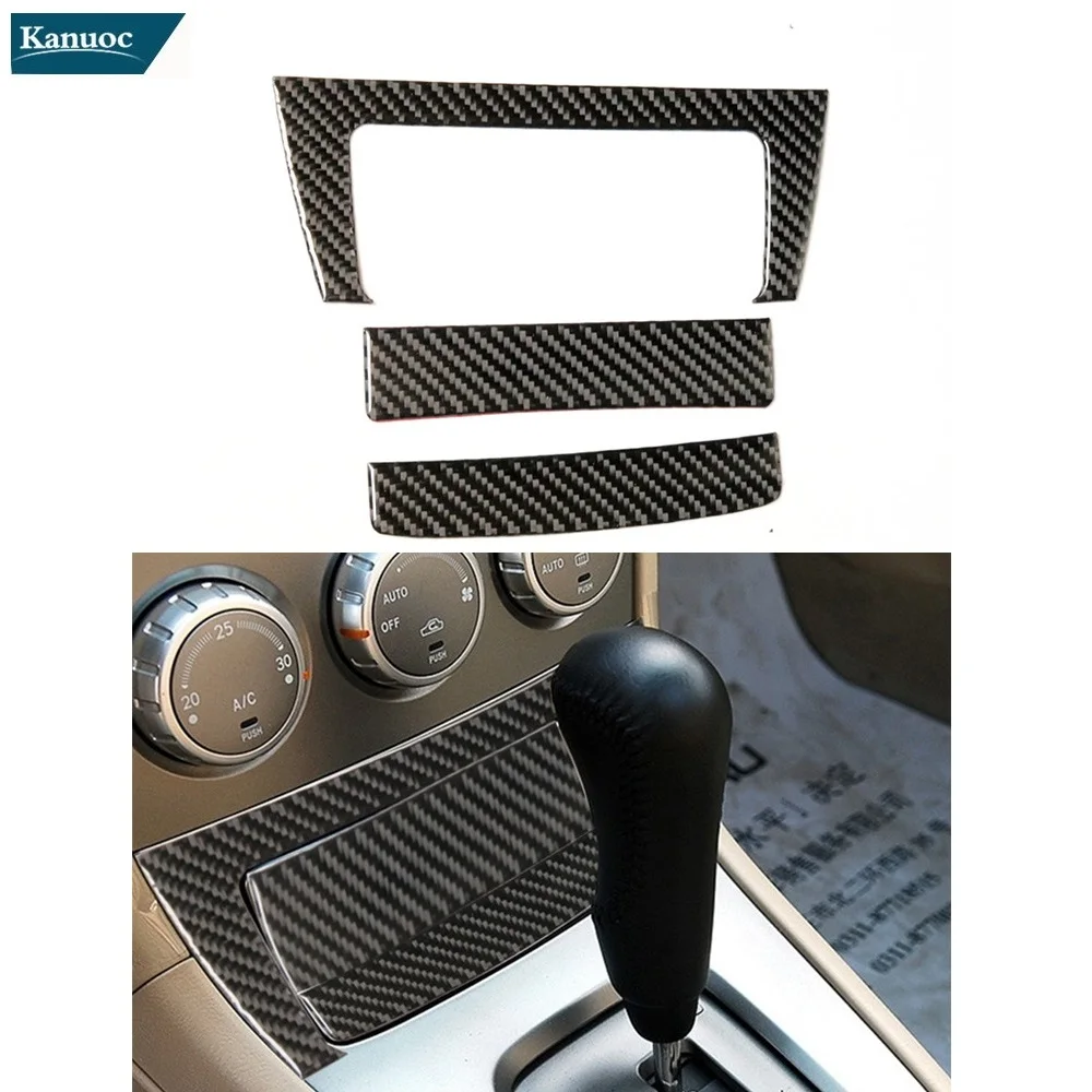 

Car-styling Carbon Fiber Sticker Middle Storage Box 3-piece Set Car Accessories for Subaru Forester 2005-2008