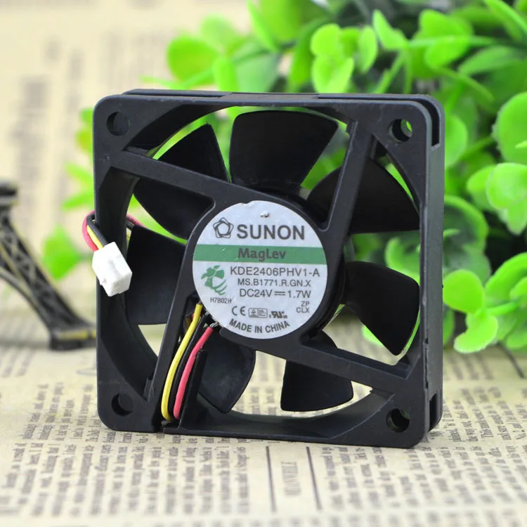 

Оригинальный SUNON 6 см 24V 1,7 W KDE2406PHV1-A 3 линии бесшумный вентилятор охлаждения 6015