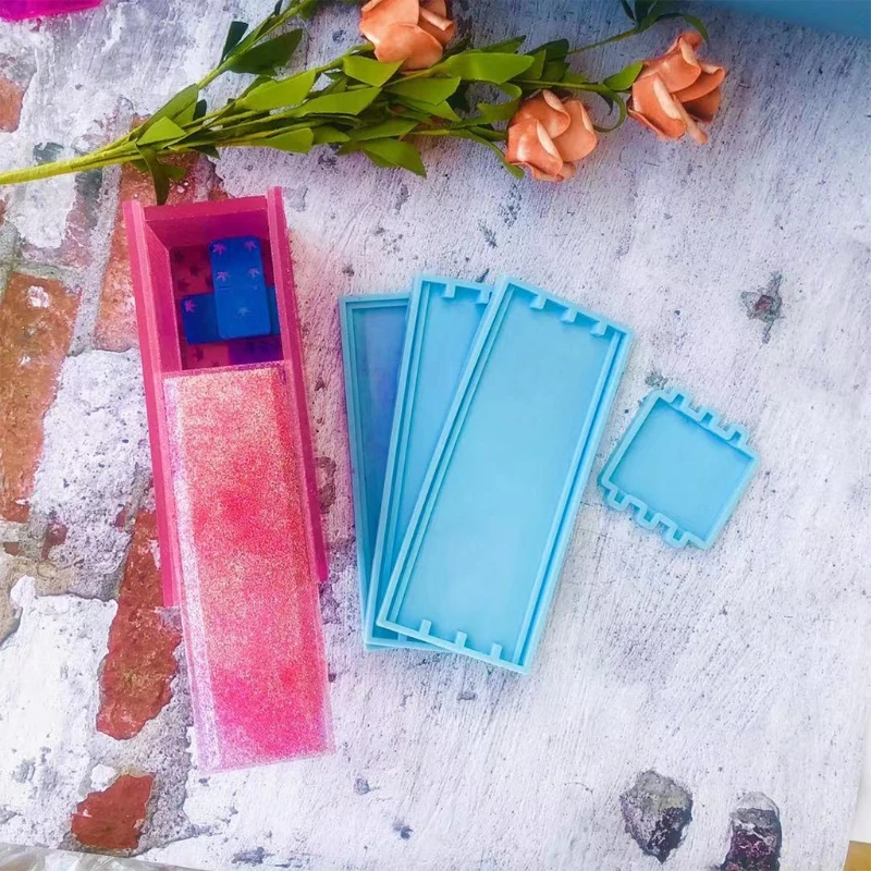 

1 Set Domino Storage Box Epoxy Resin Mold DIY Crafts Casting Tools Container Silicone Mould