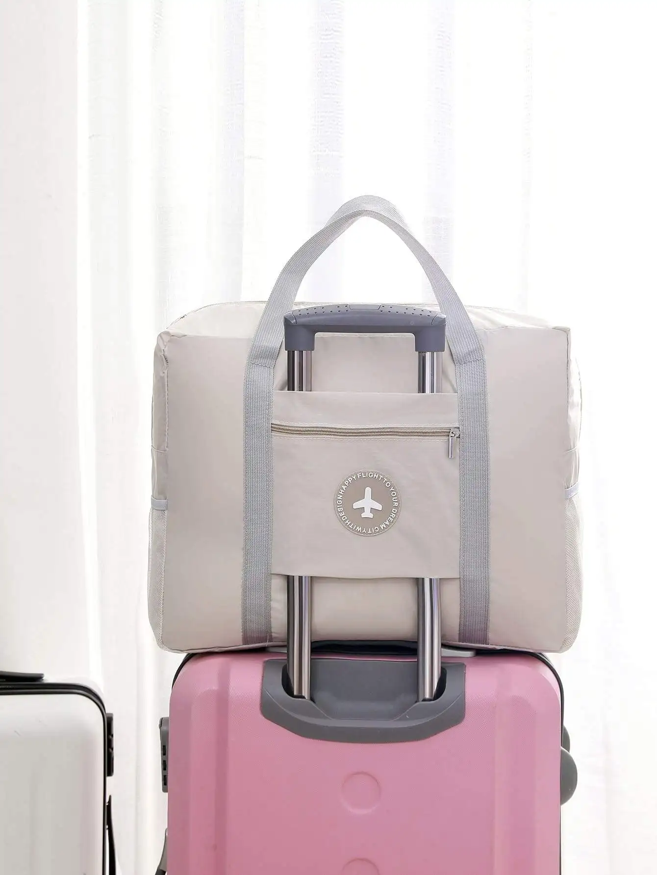 

1pc Portable Travel Storage Bag one-size Khaki Plain Travel Storage Polyester 100% PolyesterTravel Packing Cubes