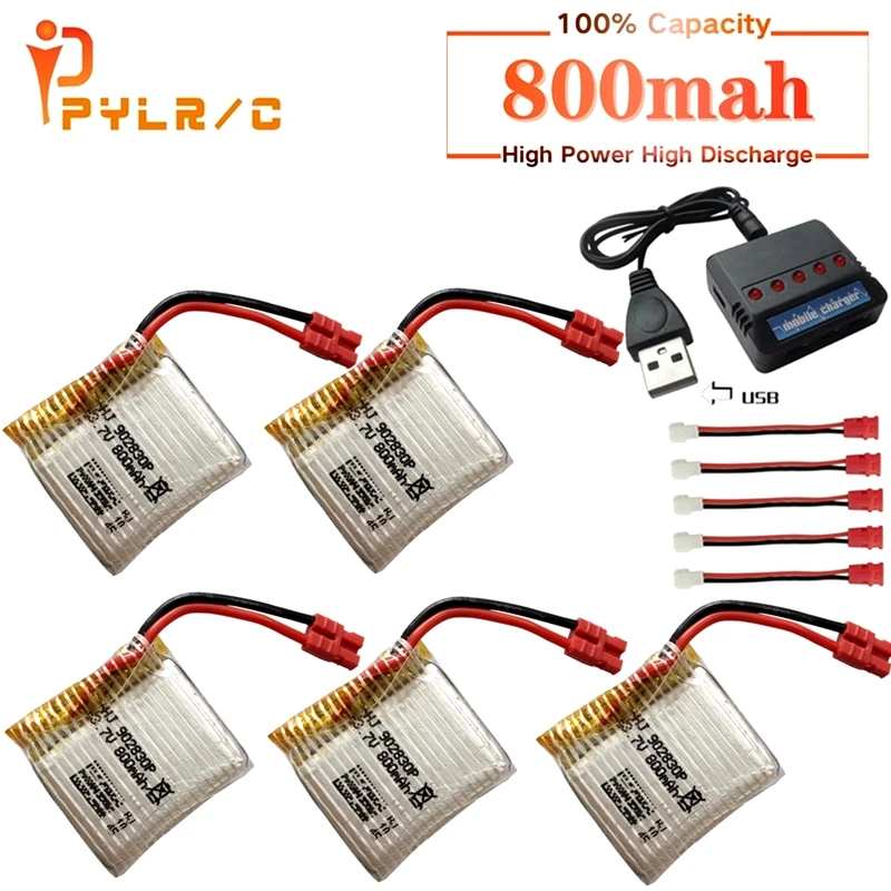 Обновление 3 7 V 800 мА/ч Батарея и 5 в 1 Зарядное устройство для SYMA X21 X21W x26 X26A Дрон