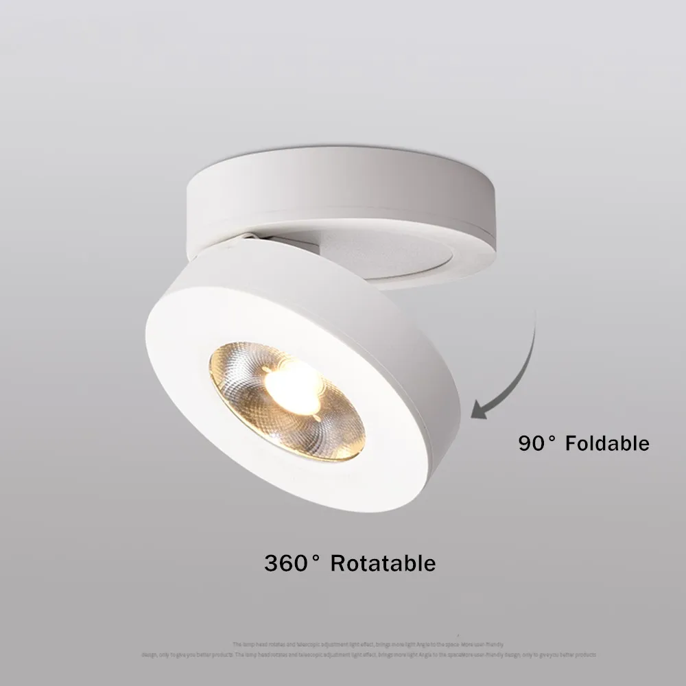 DBF-foco LED súper fino, plegable, montado en superficie, 3W, 5W, 7W, bombilla LED giratoria de 360 grados, 3000K/4000K/6000K