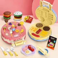 puxida children color mud gel plasticine cake hamburger machine creative mold tool pretend play set toys diy handmade kids gift