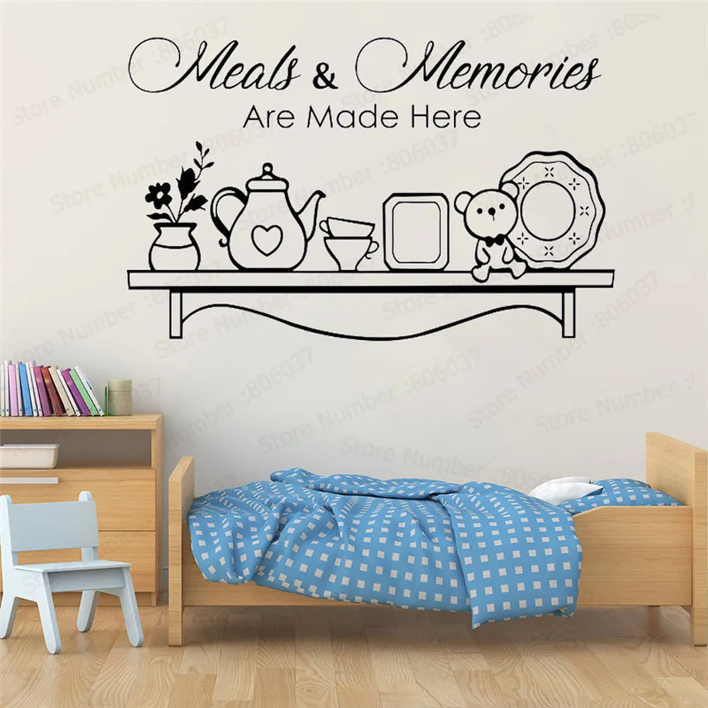 

Kitchen Wall Decal Meals and Memories are Made Here Quote Vinyl Wall Art Stickers Family Decals Home Dining Room Decor WL207