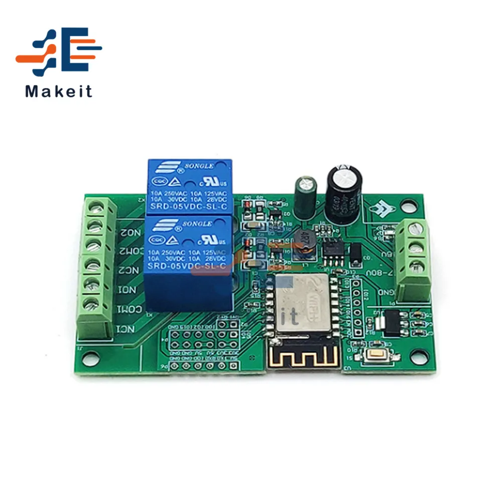 5V/8 80V ESP8266 Беспроводной WI FI 2 канала 4 Канальный Релейный Модуль ESP 12F макетная плата