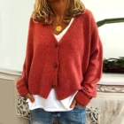 Женский вязаный кардиган, однобортный Свободный кардиган в Корейском стиле на осень и зиму, 2022