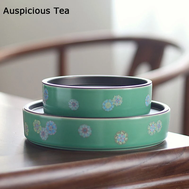 

Turquoise Ceramic Teapot Trivets Green Pot Bearing Kung Fu TeaPot Insulation Pad Household Tea Ceremony Decoration Accessories