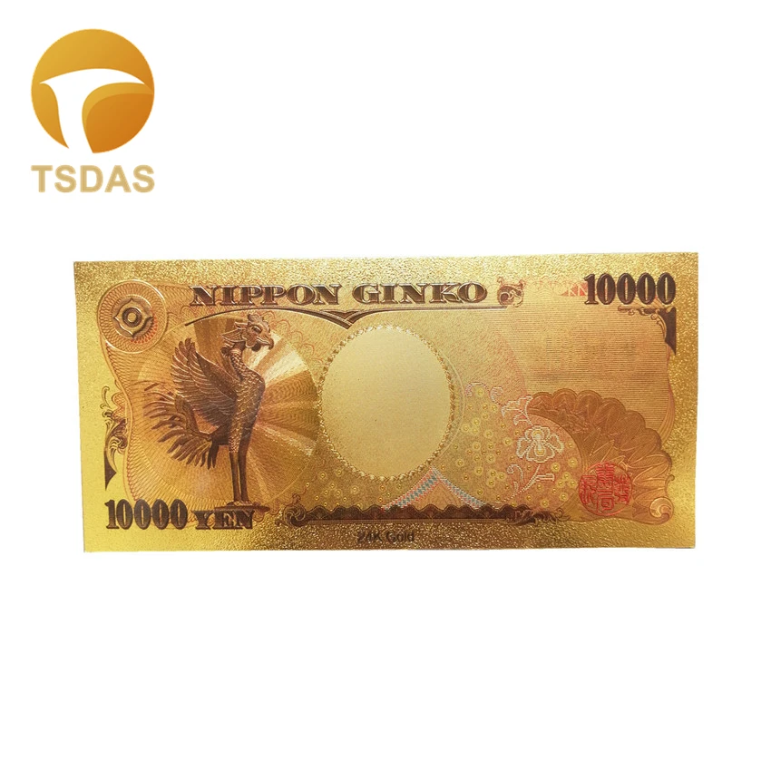 24 к позолоченные банкноты Япония 10000 иен Золотая фольга Примечание Необычные