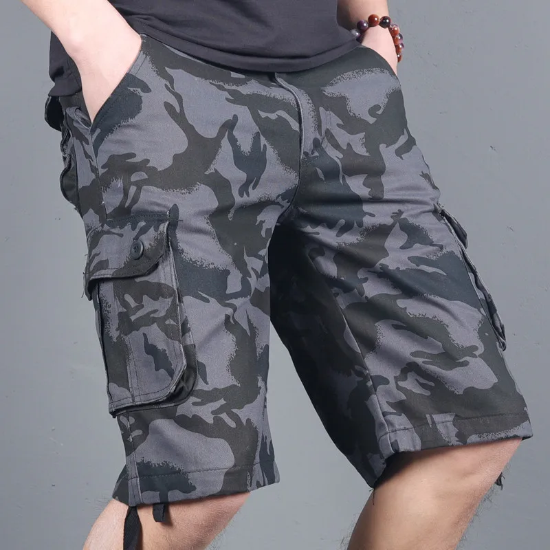 

BALDAUREN Summer Outdoor Sports And Leisure Camouflage Five-Point Pants Men's Loose Multi-Pocket Overalls Shorts