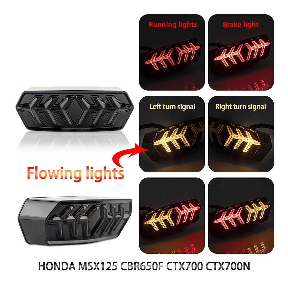 Световой сигнал мотоцикла светодиодный тормозной фонарь Fishbone Форма для Honda гром