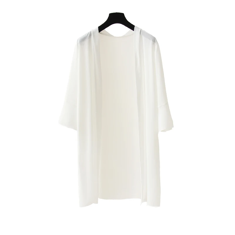 

2021 novo ciclo de solar roupas femininas e longo coreana fina chiffon camisa casaco cardigan