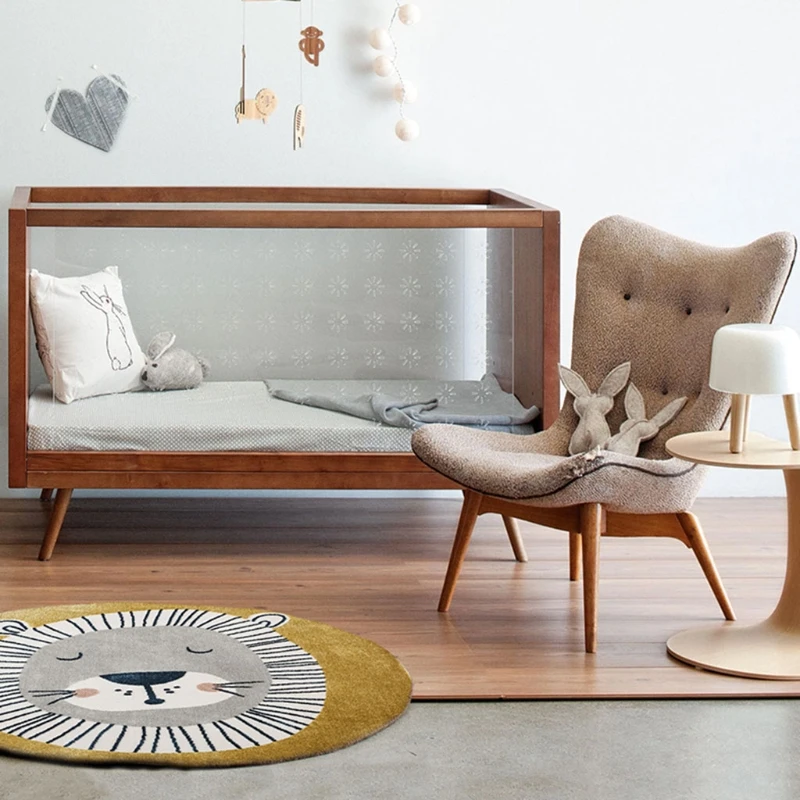 

Baby Play Mat Crawling Carpet Kids Room Floor Rug Round Cartoon Lion Printed Pad A2UB