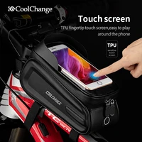 coolchange bike bag front top tube bicycle bag frame waterproof 6 5in touch screen phone case bag mtb cycling bike accessories