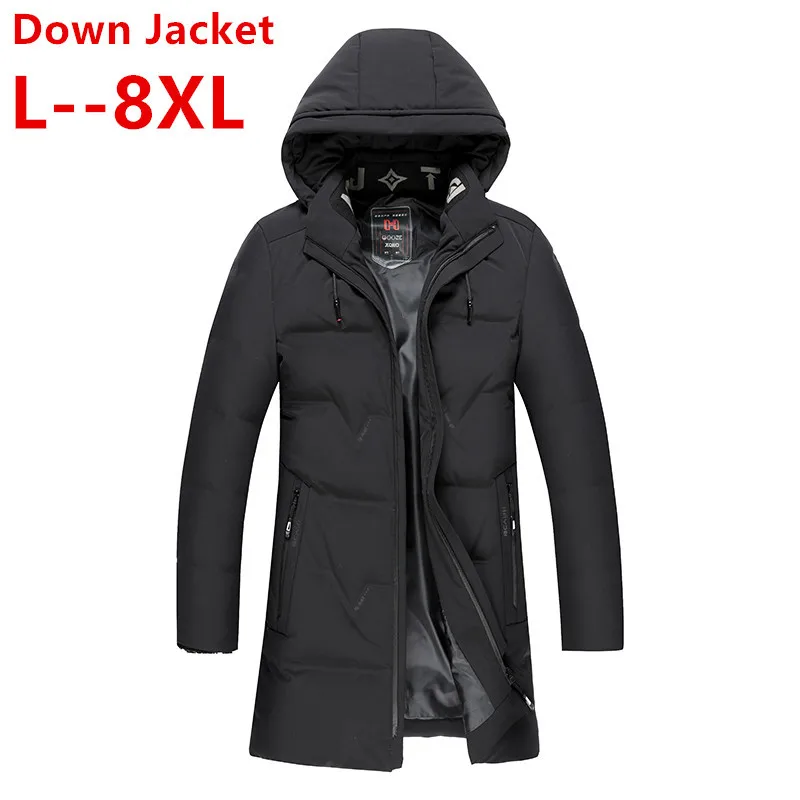 Мужская теплая зимняя куртка на утином пуху размера плюс 10XL 8XL 6XL 5XL 40 градусов с