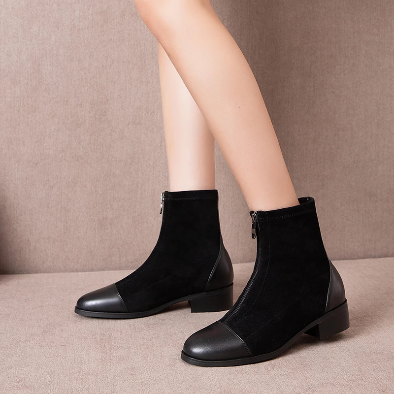 Осенне-зимние женские ботинки-носки новинка 2019 Трикотажные ботинки в британском