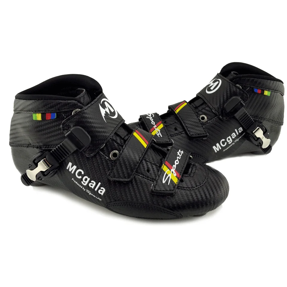 Mcgala скоростные роликовые коньки ботинки из углеродного волокна верхняя