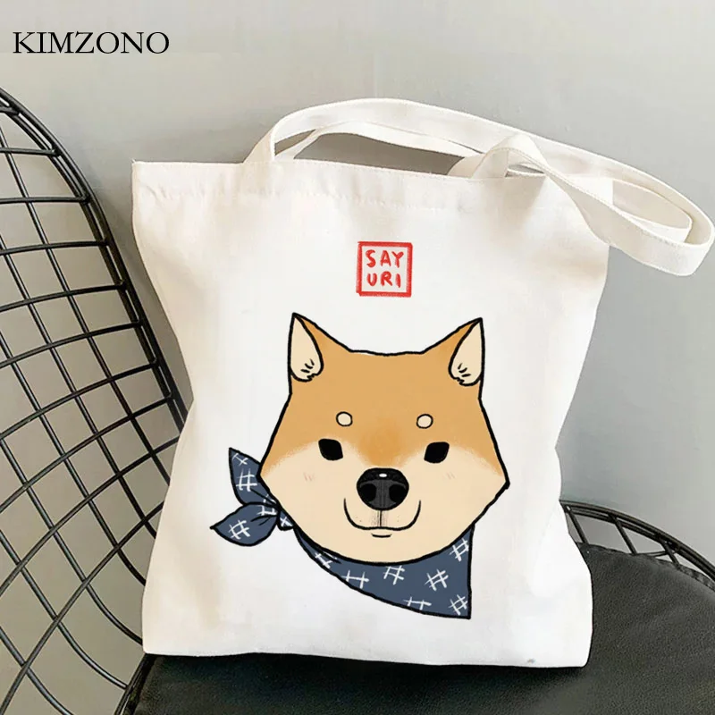 

Shiba Inu shopping bag tote recycle bag cotton eco jute bag bolso bag foldable string ecobag bolsas ecologicas custom