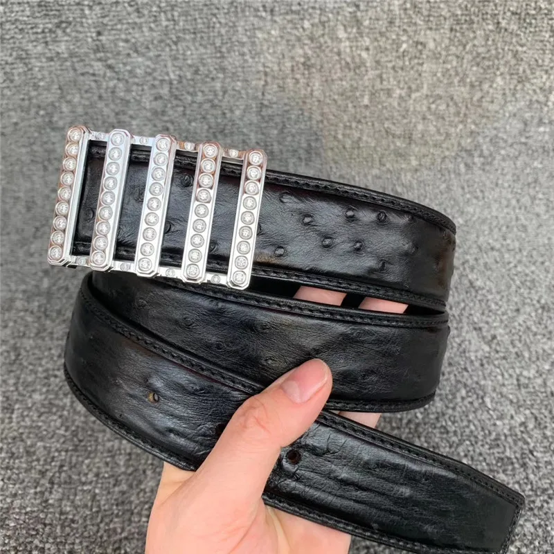 Подлинная настоящая страусиная кожа Необычные горный хрусталь серебряная