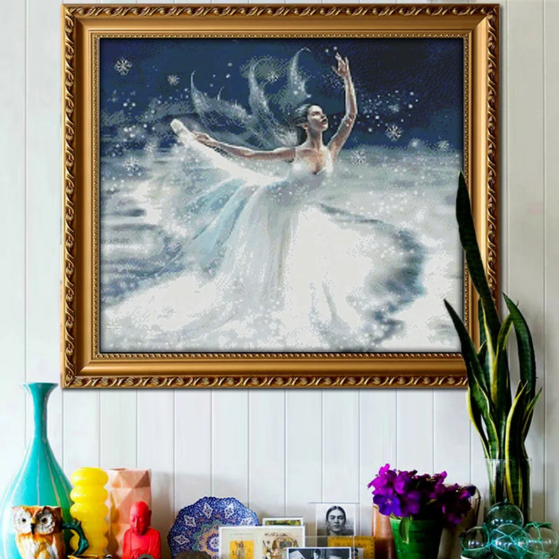 Набор для вышивки балетом белым ангелом DMC крестиком китайского производства|cross