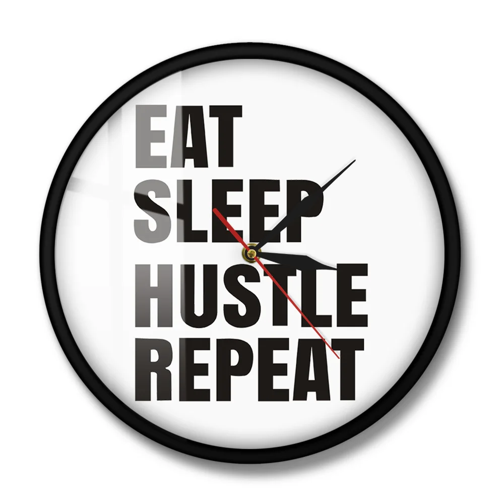 Современные настенные часы с мотивирующей надписью &quotснимать и снимать