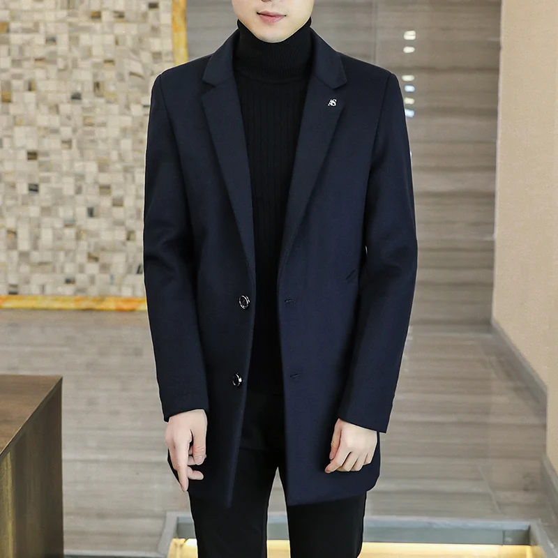 2021 New Large Size Autumn and Winter Top Men's Pure Wool Coat Coat Wool Coat.