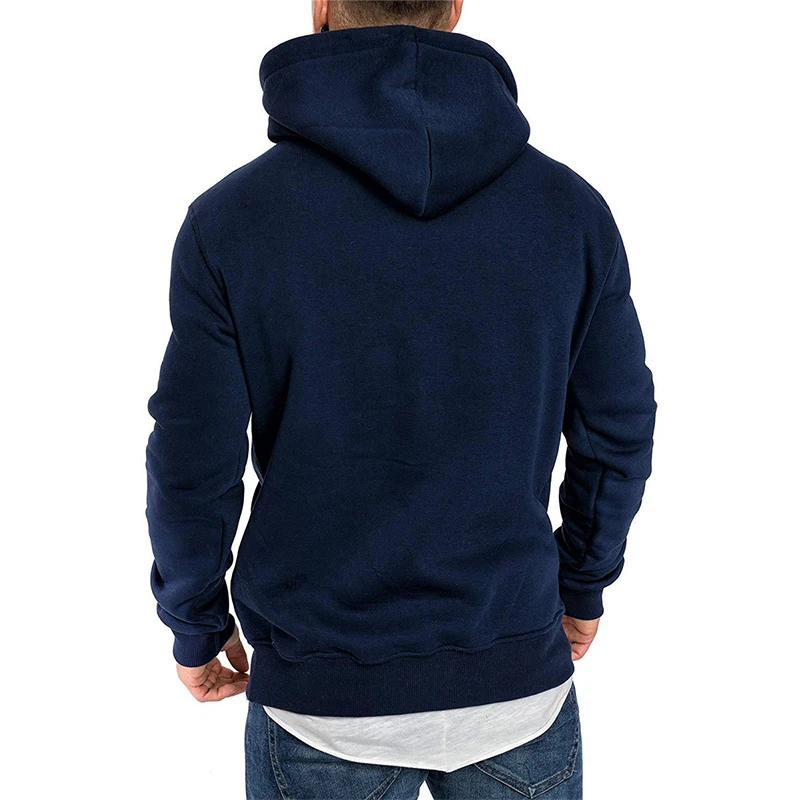 

men Hoodied Sweatshirts Mens Solid Color Fleece Fashion Casual Streetwear Mens Brand Clothing Hooded Full Regular
