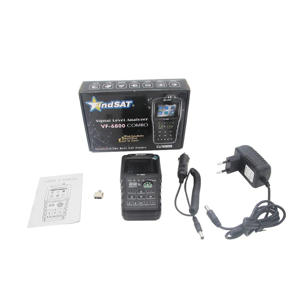 VF-6800 спутниковый искатель полностью поддерживает DVB-S/DVB-S2 DVB-T/T2 DVB-C/C2 MPEG2/MPEG4 английский арабский языки ЖК-экран спутниковый