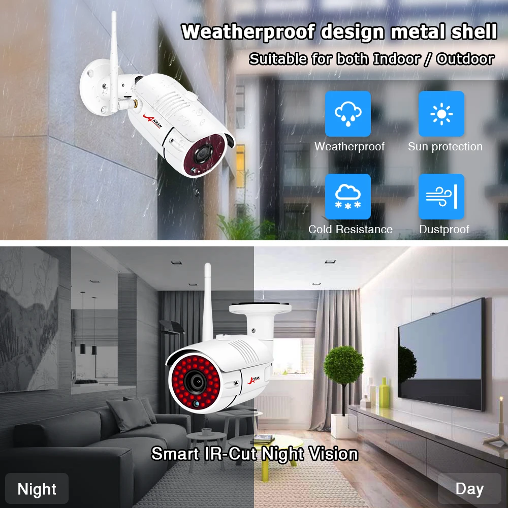 ANRAN 5MP Беспроводной NVR Комплект охранной камеры системы 1920P наружного