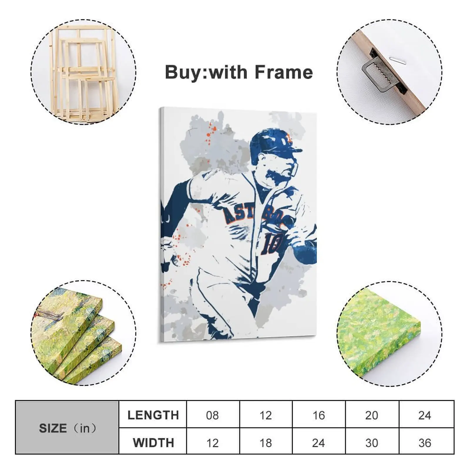 

Posters Decor Print 10 Yuli GurrielPainting Canvas Hang A Picture With Frame Vertical Modern Home for Living Room Wall Room