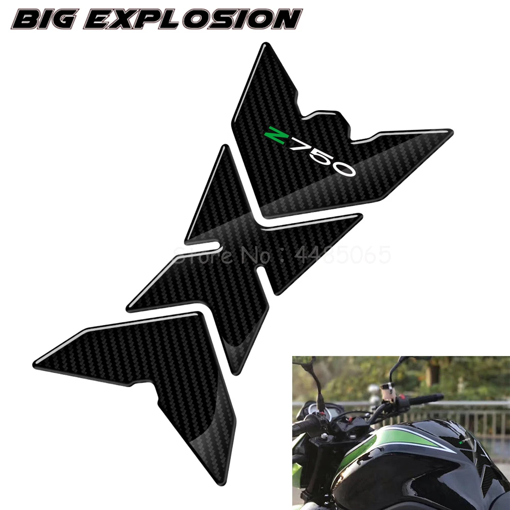 

Motorcycle Fuel Tank Cap Pad Protector Stickers Decals For Kawasaki Z750 Z750R Z 750 2007 -2012