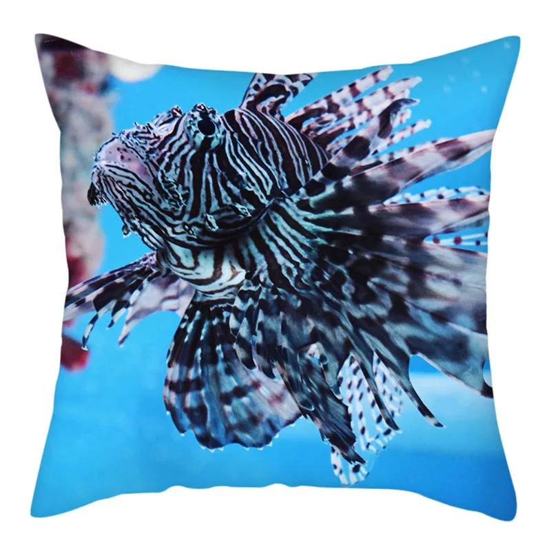 Fuwatacchi Jellyfish Marine Life Printed Pillow Case Starfish Turtle Shark Cover for Home Sofa Decorative Cushion Covers | Дом и сад