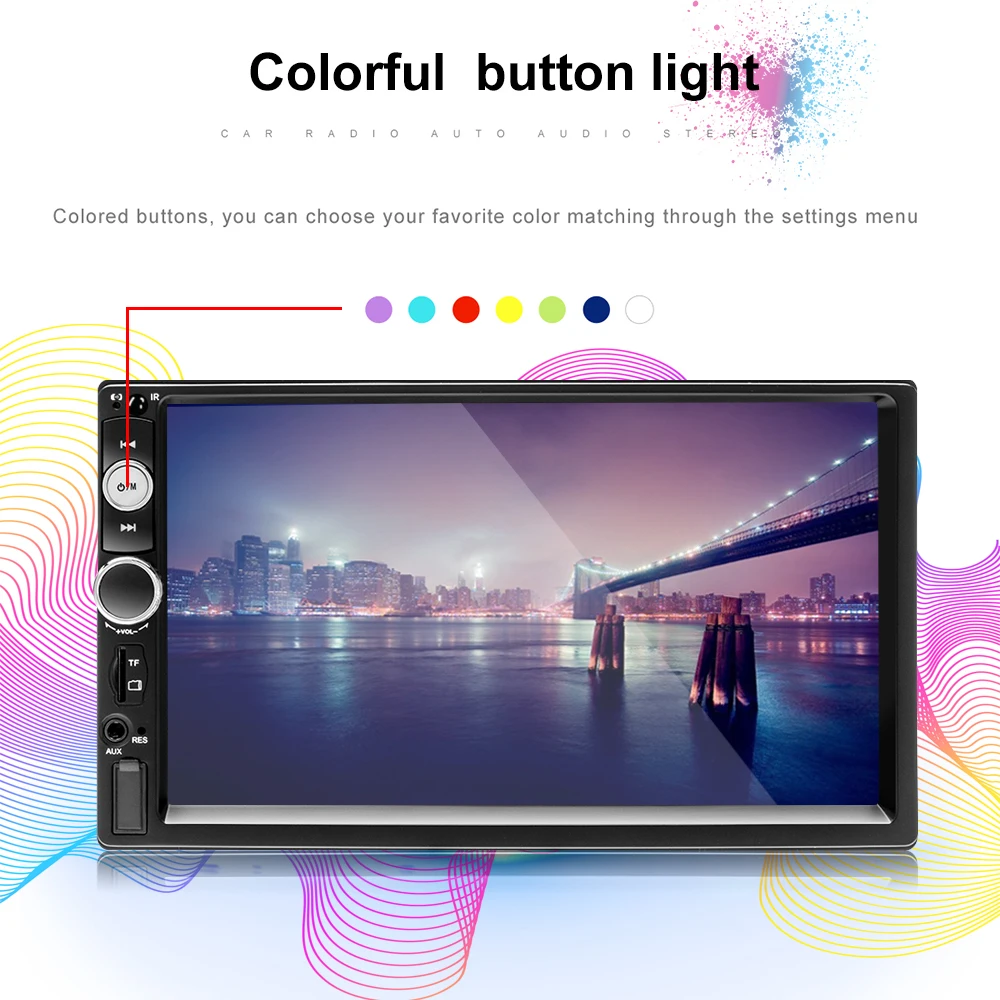 AMPrime Авто 2din автомобильный мультимедийный плеер 7 &quotсенсорный экран Bluetooth
