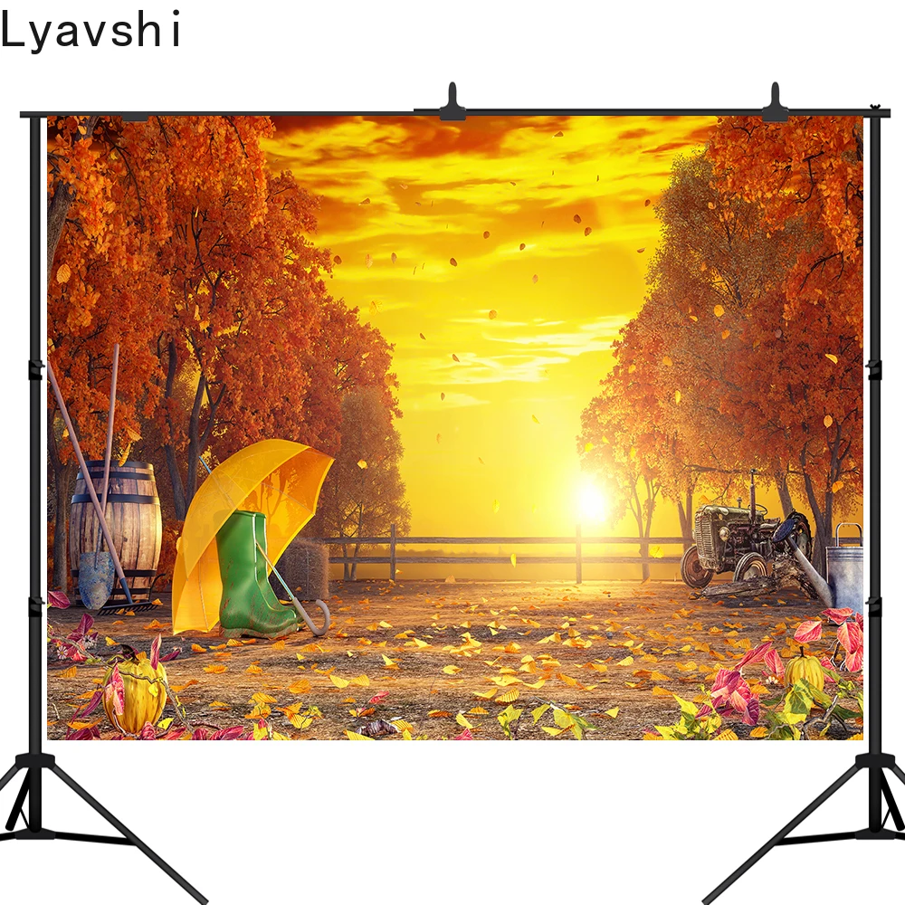 

Фотофон Lyavshi осенний лес фотография День благодарения Золотой Осенний урожай фон для детей портрет фотостудия реквизит