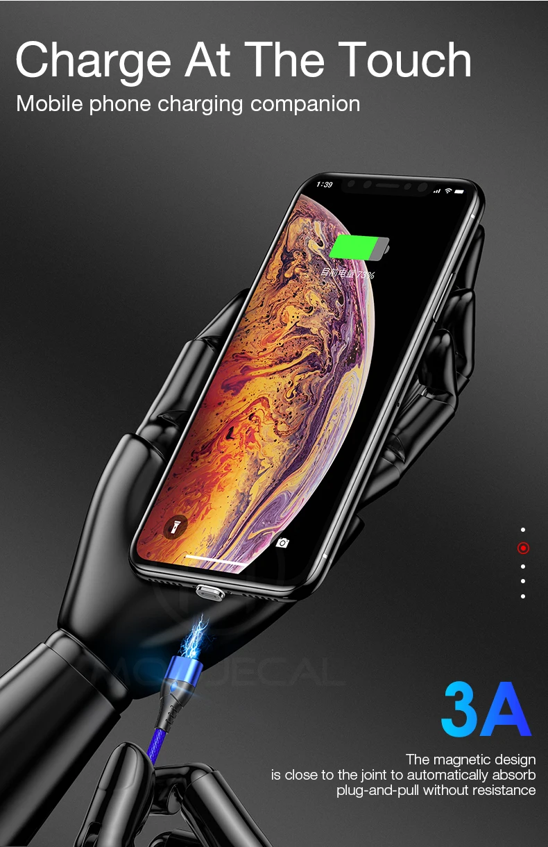 Магнитный кабель 3A Usb type c кабель Быстрая зарядка для iPhone X S MAX XR 8 7 зарядное устройство для телефона samsung s9 oneplus 6t Передача данных