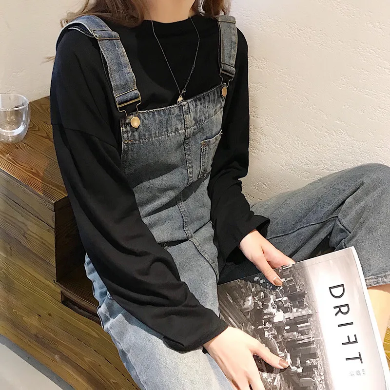 

Jumpsuits Women Streetwear Soft High Quality Loose Ulzzang All-match Denim Simple New Retro Casual Pockets Womens Trousers Chic