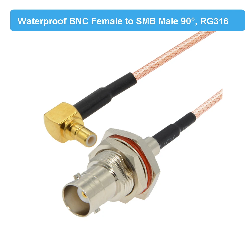Waterproof BNC Female Bulkhead Jack to SMB Male Plug RF Connector RG316 Cable 50 Ohm Pigtail Coaxial Extension Cord Jumper | Обустройство