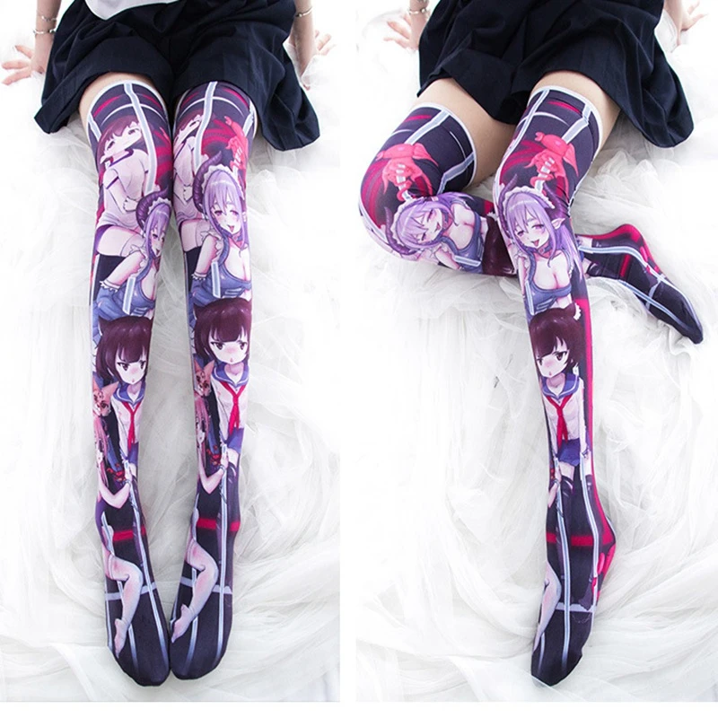 Носки для косплея Семь смертных грехов Гольфы с мультяшным принтом готические