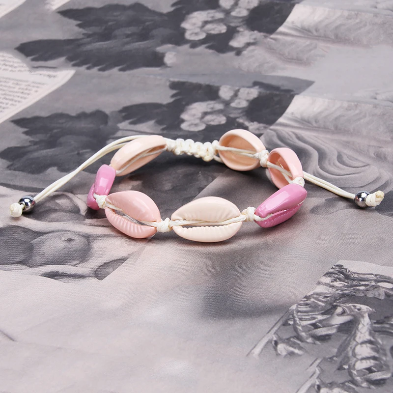 Лидер продаж модный Радужный Браслет из морских ракушек богемный плетеный