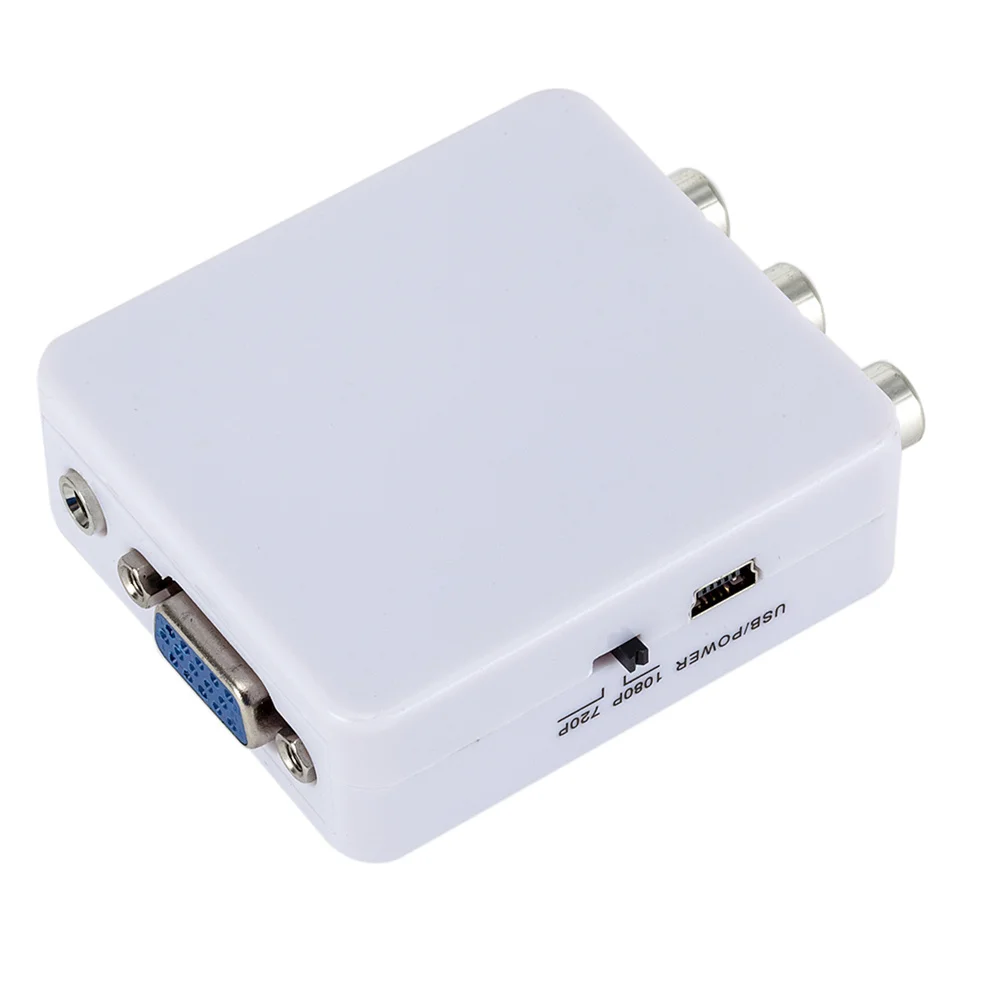 Мини видеоконвертер 1080P RCA AV на VGA видеопреобразователь с 3 5 мм аудио AV2VGA / CVBS +