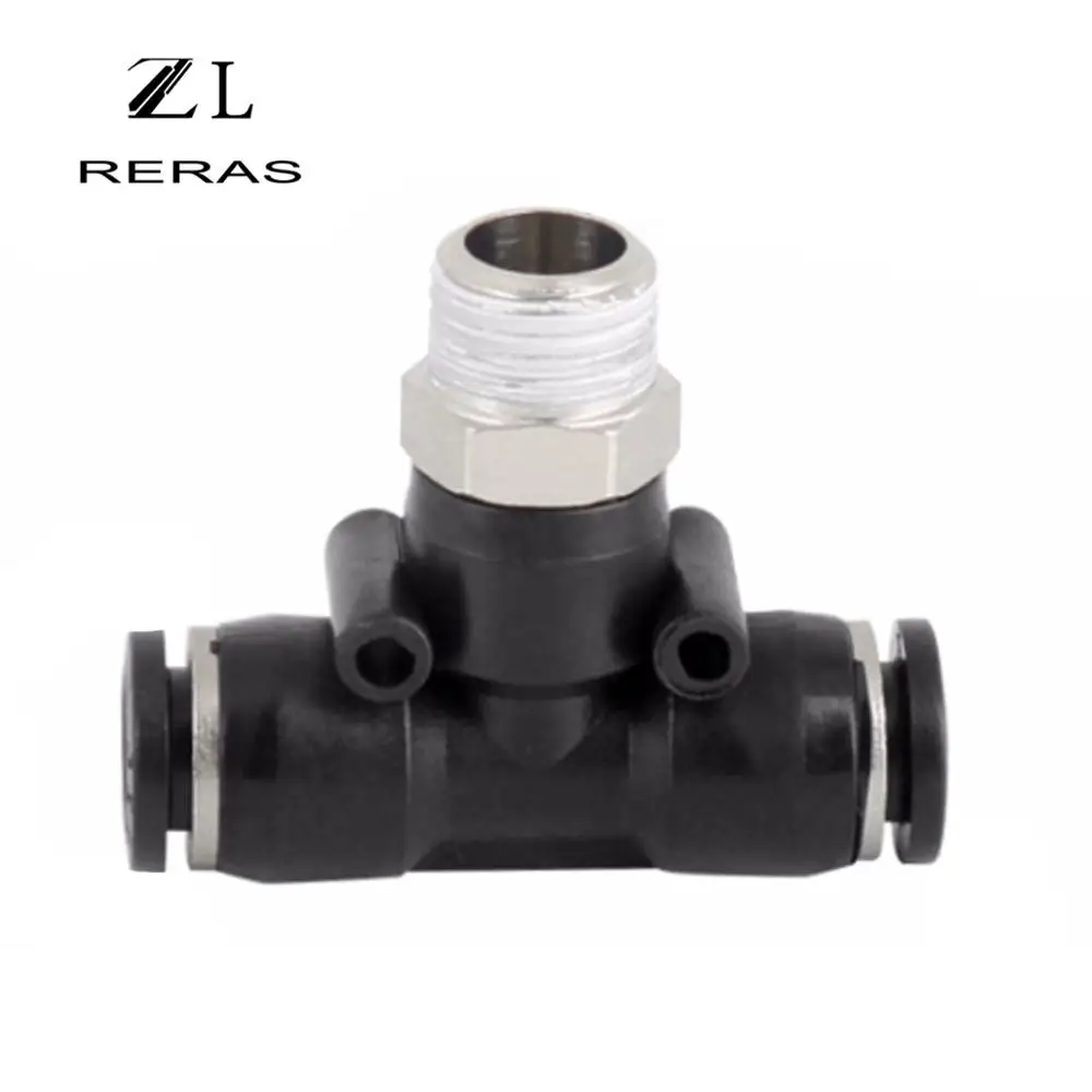 PB пластик быстрая вставка пневматический элемент для Т-образного трехканального