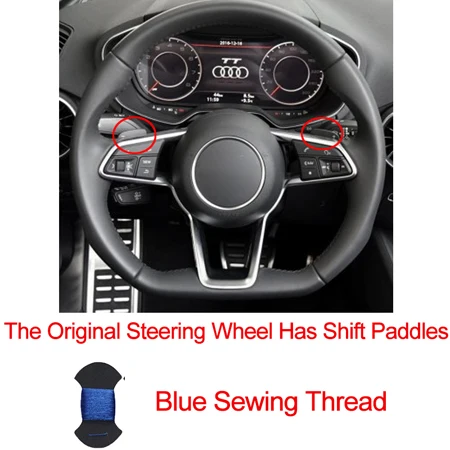 Shift paddle Blue Ручное шитье автомобиль рулевое колесо крышка Volant замша для Audi R8 TT TTS- TT RS - Название цвета: Shift paddle Blue