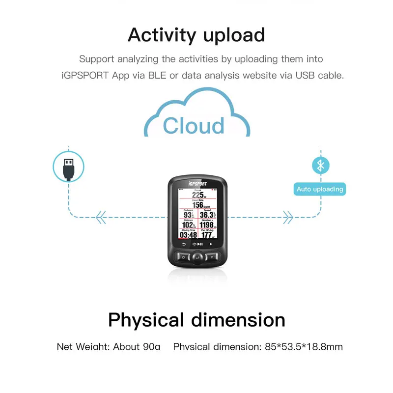 

IGPSPORT IGS618 Cycling GPS Wireless Computer ANT+ Waterproof IPX7 Bicycle Speedometer Bike Heart Rate Speed Cadence Sensor